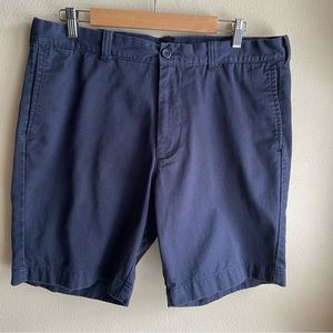 J. Crew Gramercy Chino Shorts. Flat Front. Navy Blue. 100% Cotton. 9" Size 36